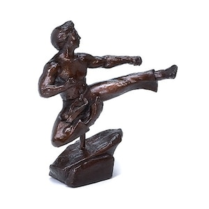Flying Sidekick Karate with Optional Base + Personalized Custom Engraving, Sidekick Karate, Karate, Karate Award, Custom Engraving, USA Made