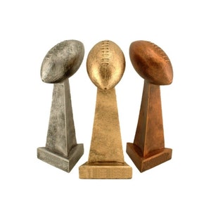 Football Tribute Trophy w Optional Base + Personalized Custom Engraving, Football Tribute Trophy, Fantasy Football, Fantasy Football Trophy