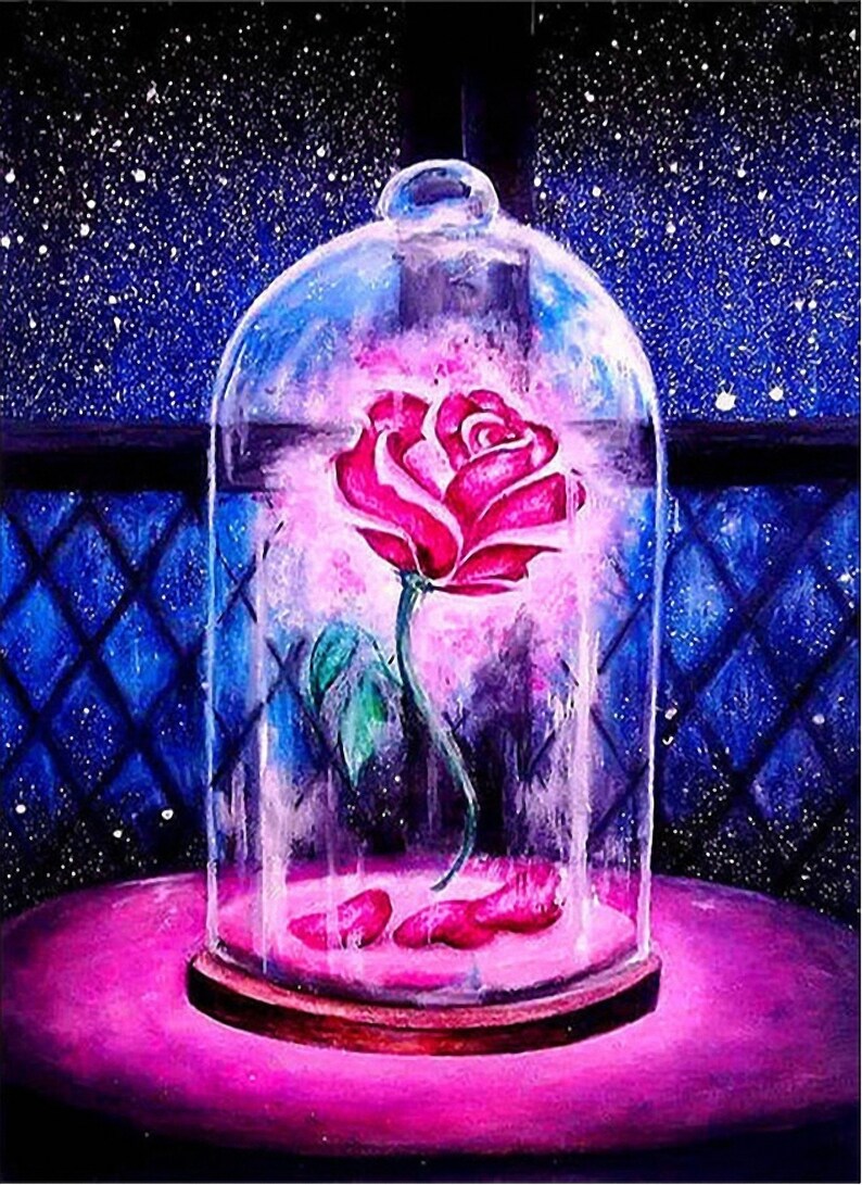 3D Diamond Painting Diamond Painting Kit Full Drill Diamond Embroidery 5D Diamond Painting Kit Red Rose Flower Diamond Painting Kit