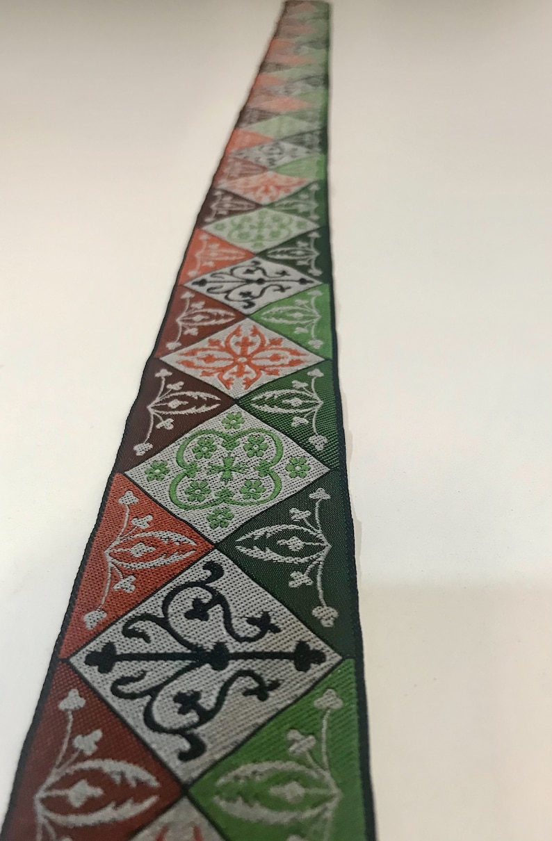 . 1 34 wide by 32 long Vintage jacquard ribbon trim not a full yard