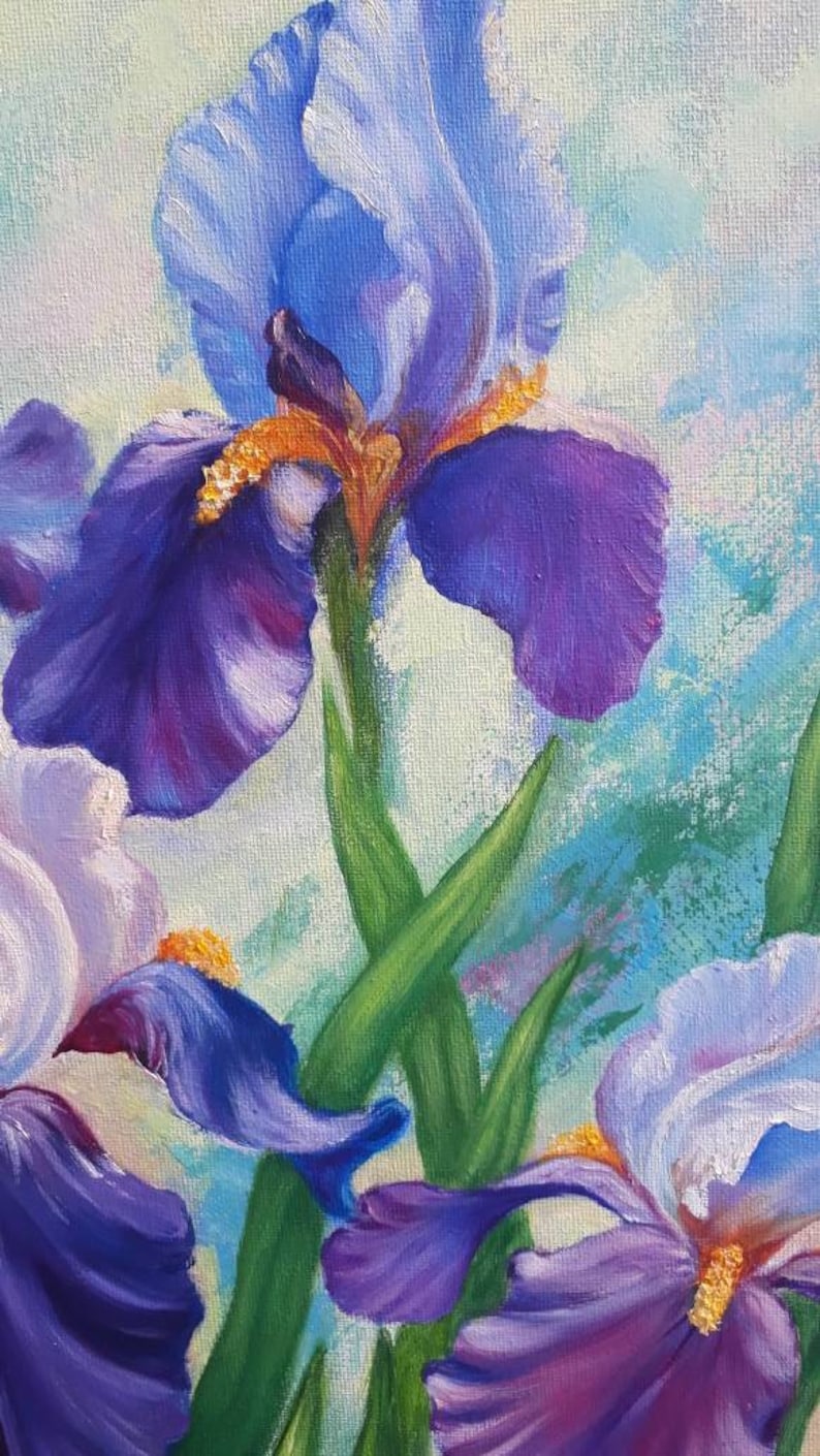 Ирисы маслом на холсте картины красивые