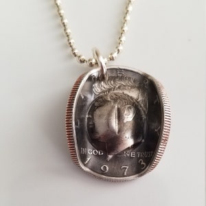 Collier chapeau de cowboy demi-dollar JFK 1973 | Collier de cow-boy | Collier de cow-boy JFK