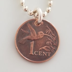 Coin Jewelry |Hummingbird Coin Trinidad Coin Necklace | Bird Coin Tobago