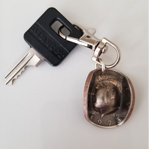 1973 JFK Half Dollar Cowboy Hat Porte-clés| Porte-clés Cowboy | JFK Cowboy