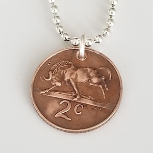 South Africa Coin Necklace | Africa Jewelry | Unique gift | Travel Gift