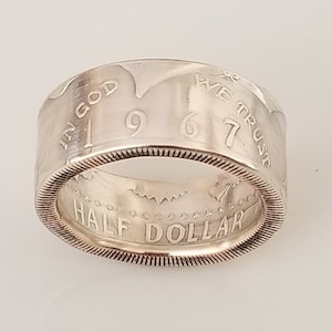 1967 Silberring mit halber Dollar-Münze | JFK halber Dollar Ring | Einzigartiges Geschenk