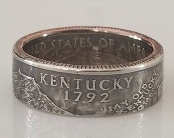 Kentucky Coin Ring | Kentucky Jewelry | Unique Gift | Handmade Ring | Women Ring | Men Ring | Souvenir Item