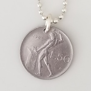 Italy Coin Necklace | Italiana L50 Coin Necklace | Unique Gift | Travel Gift