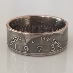 1973 JFK Half Dollar Coin Ring | Kennedy Coin Ring | Coin Jewelry | Unique Gift