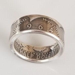 1964 Half Dollar Coin Ring | JFK Half Dollar Ring | Unique Gift | Silver Coin Ring | Silver Jewelry
