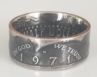 1971 JFK Half  Dollar Coin Ring | Kennedy Coin Ring | Coin Jewelry | Unique Gift