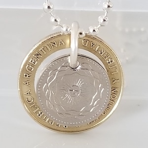 Argentina Coin Necklace | Coin Jewelry | Argentina Jewelry