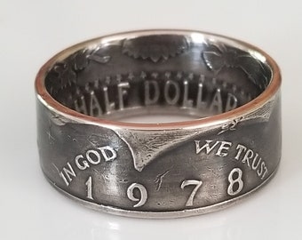 Anillo de medio dólar de 1978 / Anillo de moneda Kennedy / Joyería con moneda / Regalo único