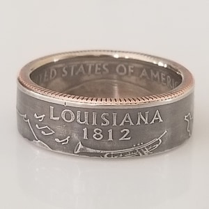 Louisiana Coin Ring | Louisiana Jewelry | Unique Gift | Handmade Ring | Women Ring | Men Ring | Souvenir Item