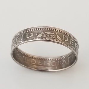 Coin Ring Sixpence | Queen Elizabeth | Britain Ring | Handmade Ring | Unique Gift | Travel Gift