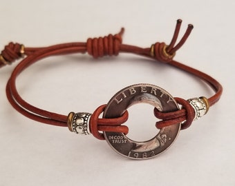Liberty Quarter Bracelet | Coin Jewelry | Coin Bracelet | Leather Bracelet | Travel Souvenir
