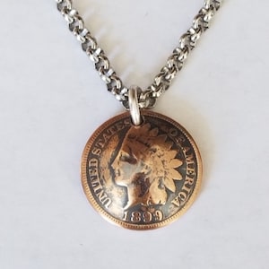 1899 Indian Head Penny Necklace | Coin Penny Necklace | Indian Necklace | Unique Gift | Coin Jewelry | Indian Jewelry