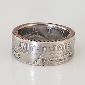 Anneau de pièce de monnaie demi-dollar US JFK | Anneau fait main | Bague demi-dollar