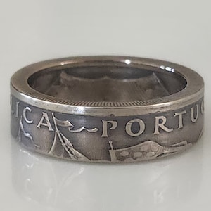 Portugal Coin Ring | Portugal 5 Escudo Ring | Slight Antique | Portuguese Handmade Ring | travel Ring | Unique Gift