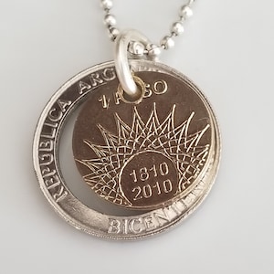 Argentina Coin Necklace | Argentina Necklace | Argentina Jewelry | Unique Gift | Travel Gift
