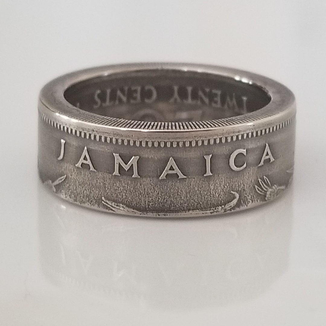 Jamaican Coin Ring Jamaica 25 Cent Coin Ring Handmade Ring Unique Gift Travel Gift Etsy