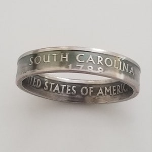 South Carolina State Coin Ring | Skinny Band  | Birthday Ring | Stacking Rings | Thin Coin Ring |