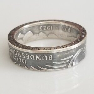Silver Coin Ring Germany - German 5 Marks - Handmade Rings from Coins - Great for Gift - Deutschland - Deutsche mark jewelry souvenir