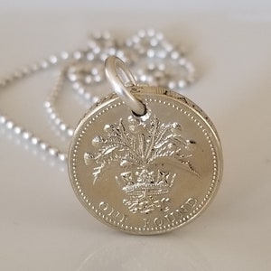 UK Great Britain Coin Necklace | Queen Elizabeth the 2nd Pendant | Hand-Made Jewelry | Travel Gift Unique Gift