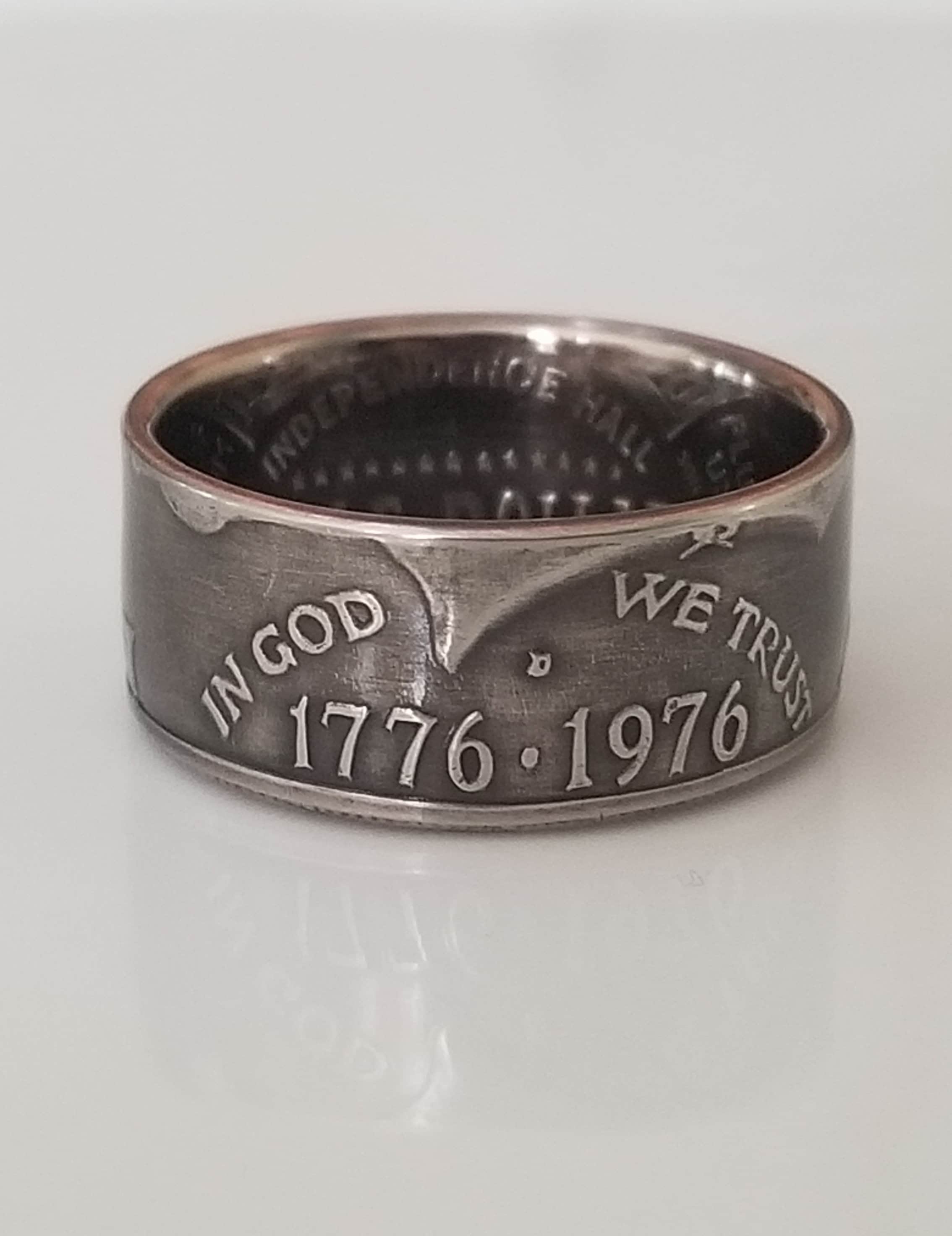 Coin Ring |1776-1976 Bicentennial Half Dollar Coin Ring | Men Ring ...