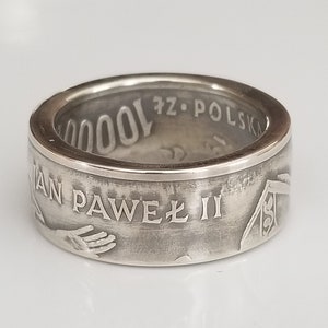 Pope John II 1987 Silver Coin Ring