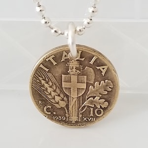 Italy Coin Necklace| 10 Centesimo Necklace | Unique Gift | Travel Gift
