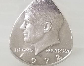 1972 Kennedy Half-Dollar Coin Guitar Pick | Birthday Gift, Anniversary Gift, Graduation Gift, Christmas Gift Personalized Gift