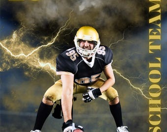 Football Poster Banner Template | Editable Football Player Poster | Canva Sports Banner | Custom Football Wall Art | Digital Download