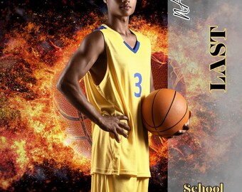 Basketball Senior Night Banner Template | Editable Canva Poster (24x36 in)