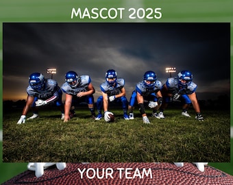 Sports Team Photo Roster Canva Template, Editable Youth Football Card