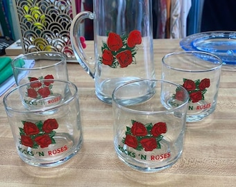 Authentic Vintage Pitcher And Glass Cups Set!
