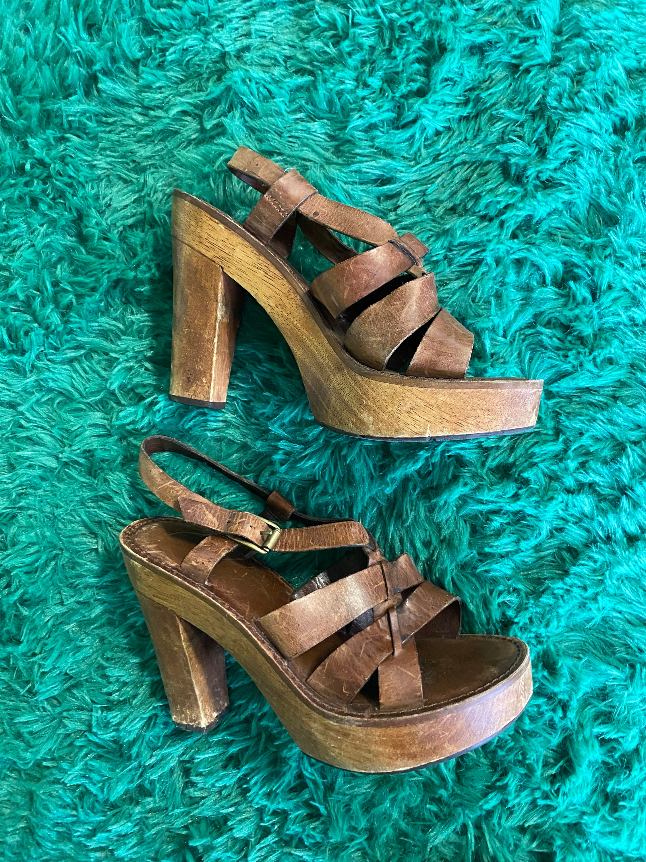 70s style platform heels