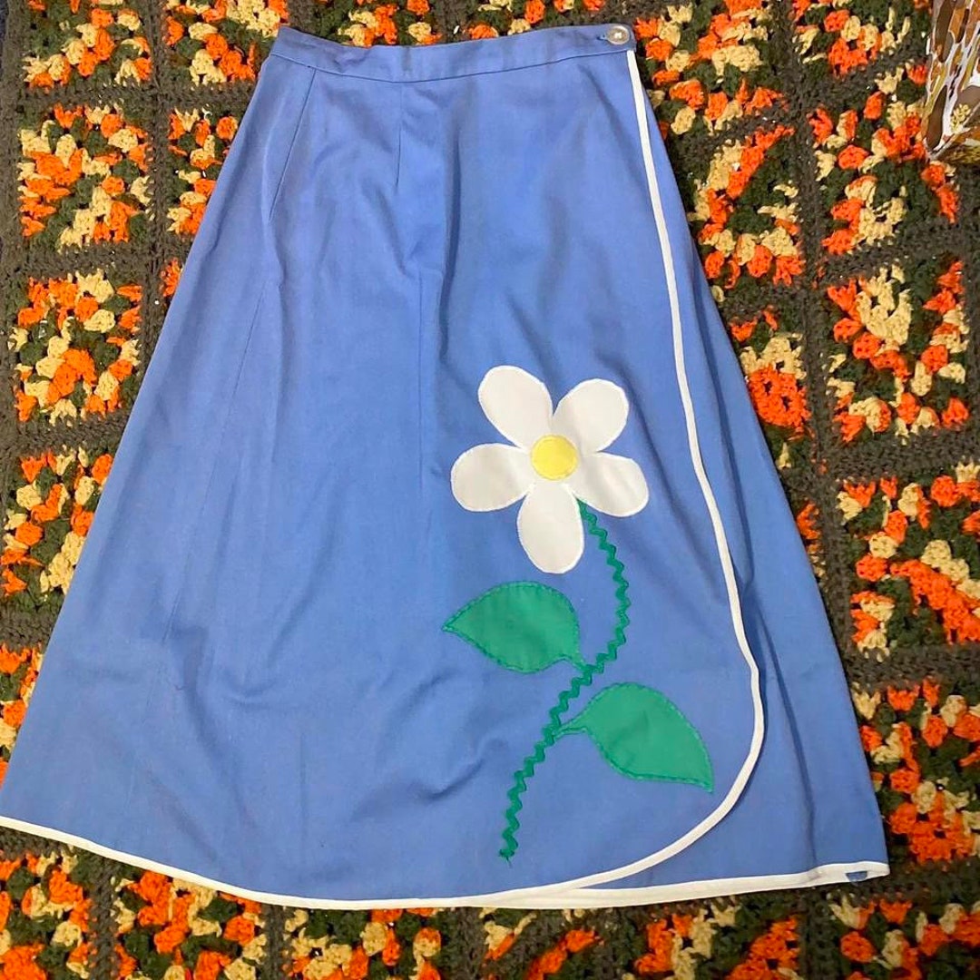 Authentic Vintage 70s Wrap Skirt Etsy