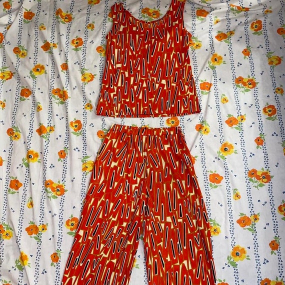 Authentic Vintage 70s Top And Pants Set! - image 1