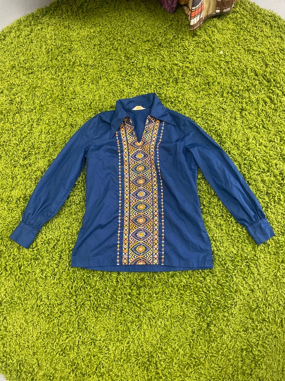 Authentic Vintage 70s Embroidered Shirt!