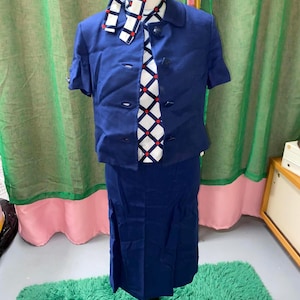 Authentic Vintage 1960s Four Piece Jacket, Top, Scarf, Skirt!