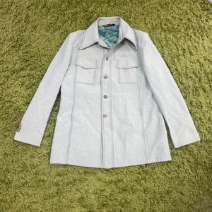 Authentic Vintage 1970s Mens Suit Jacket With Novelty Print Interior!