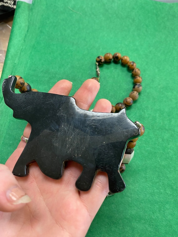 Authentic Vintage Elephant Wooden Necklace! - image 3