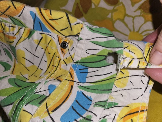 Vintage 80s Bonjour Tropical Print Pants - image 3