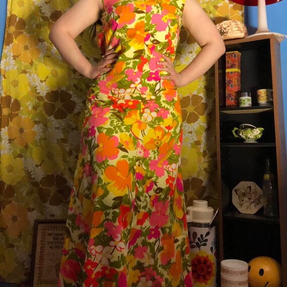 Authentic Vintage 60s Maxi Dress! - image 3