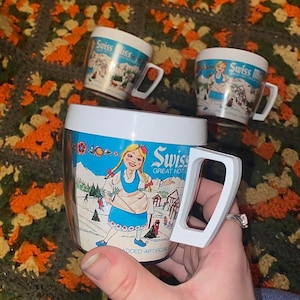 Authentic Vintage 1970s Novelty “Swiss Miss” Cups!