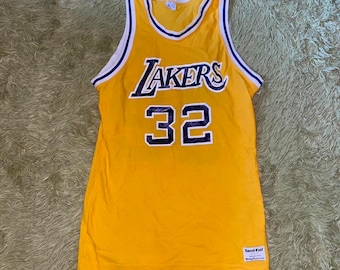 Vintage 80s Magic Johnson Lakers Sand Knit Jersey - Etsy