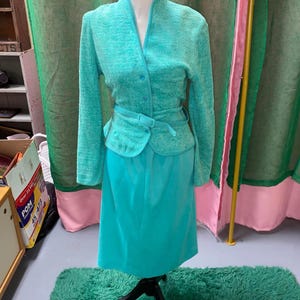 Authentic Vintage 1960s Three Piece Jacket, Belt, Skirt!