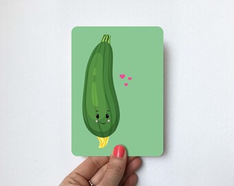 Fat greasy zucchini! | Postcard A6 with round corners