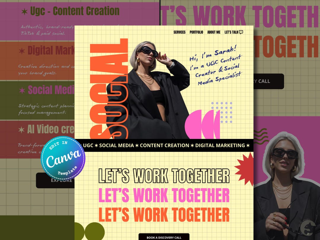 Social Media - UGC Creator Portfolio Website | Canva Website Template ...